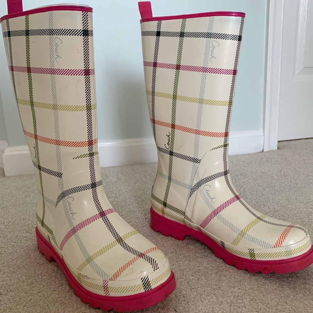 Coach rain boots size 8